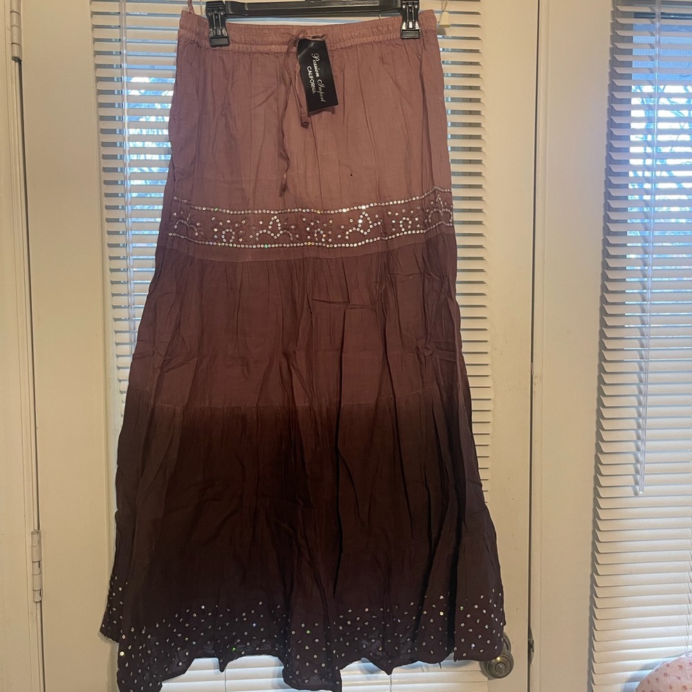 Burgundy BOHO Hippy Skirt